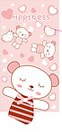 韩国卡通可爱的小熊桃心花纸