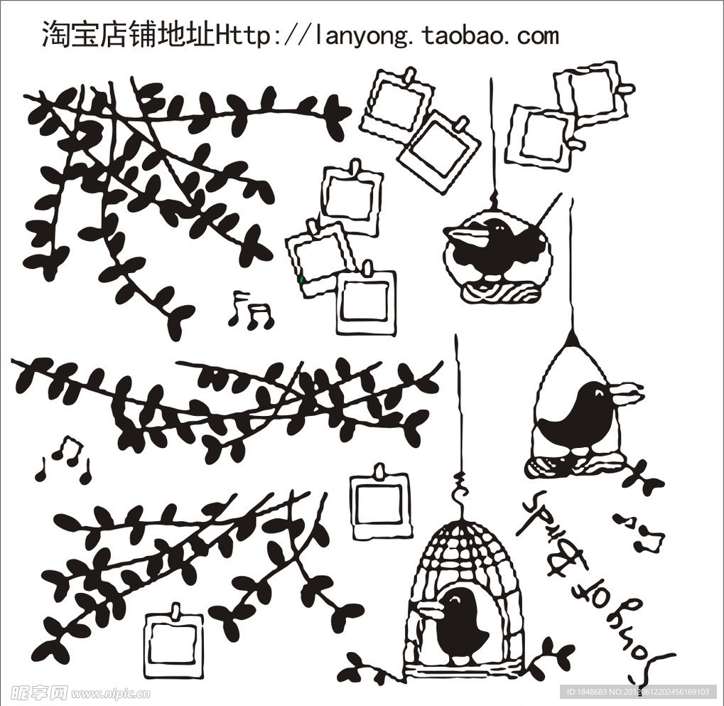 矢量花鸟