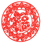 五福临门剪纸