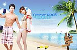 夏日沙滩情侣