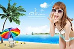 沙滩比基尼美女