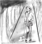 女孩散步
