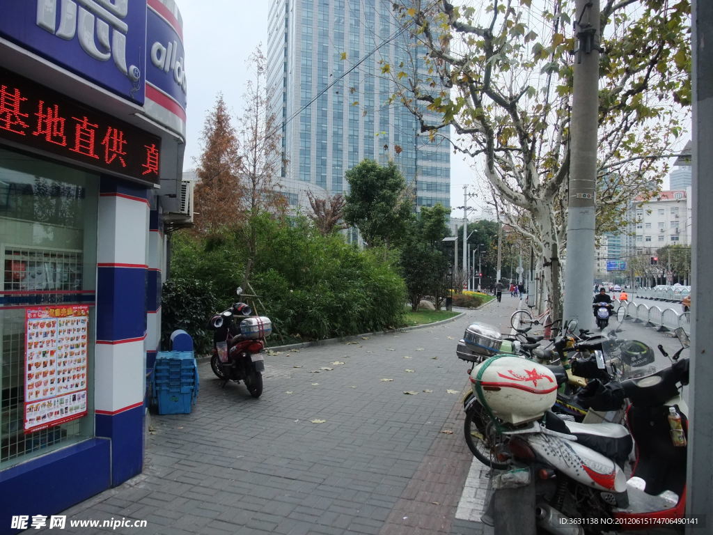 上海街头游园绿地照片