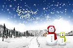 冬季雪人风光
