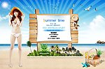 夏日沙滩美女