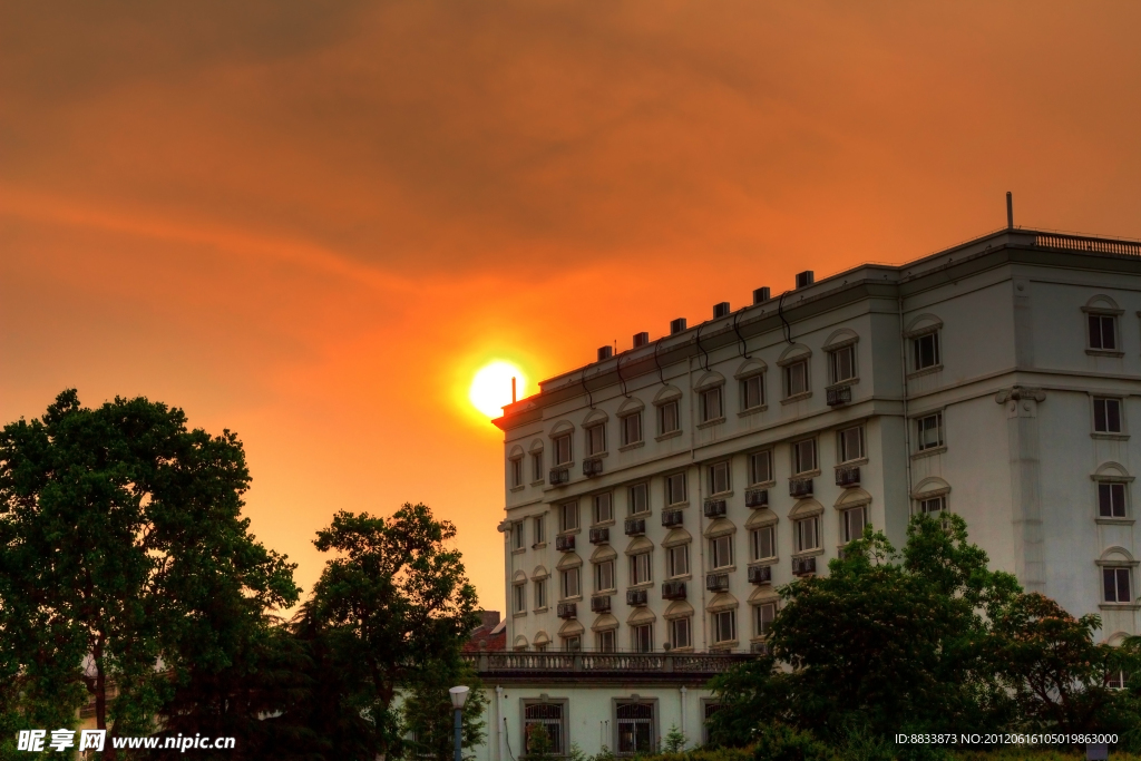 夕阳 建筑HDR