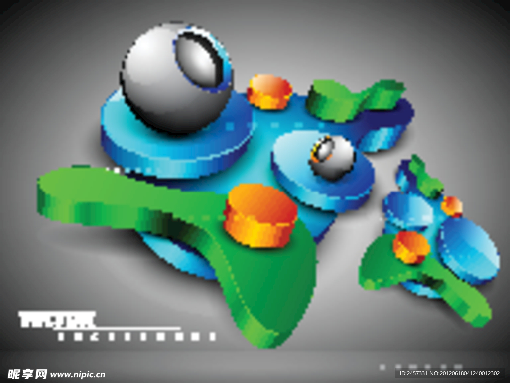 3d动感几何体梦幻背景