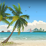 沙滩海洋夏日风景