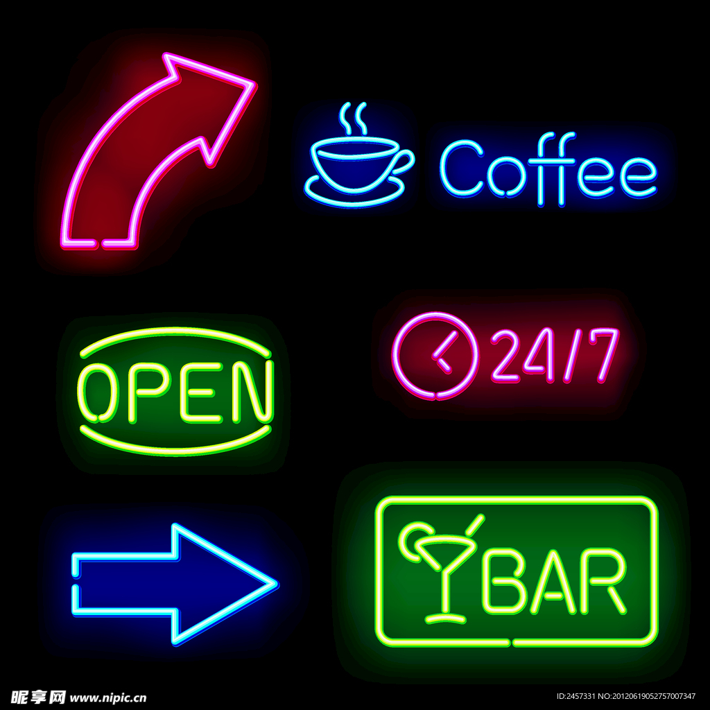 咖啡酒吧霓虹灯标志设计