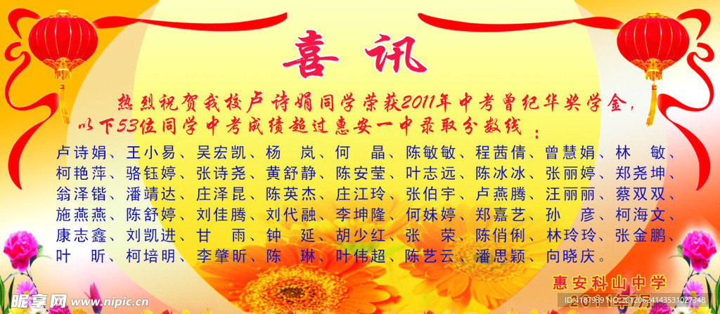 2011科山中学喜讯