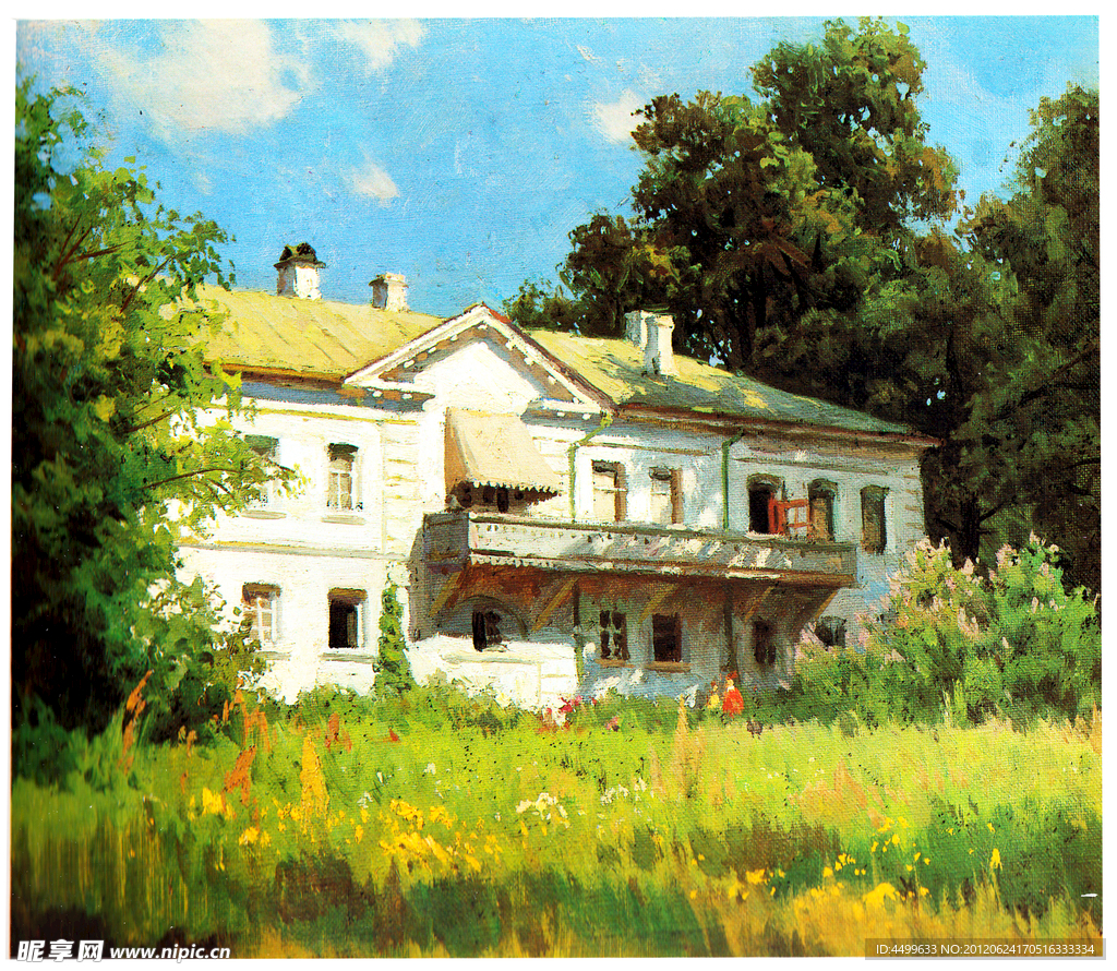 建筑风景油画