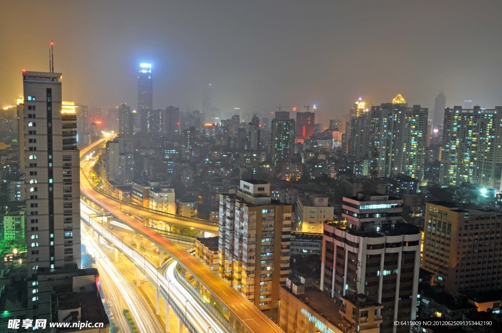 广州城市立交桥夜景