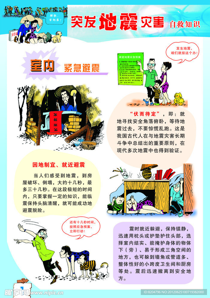突发性灾害事件自救知识挂图