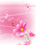 粉色花纹移门图
