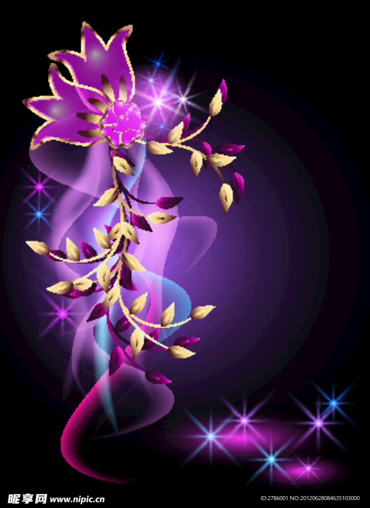 炫彩动感梦幻鲜花花卉
