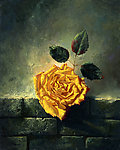黄玫瑰油画