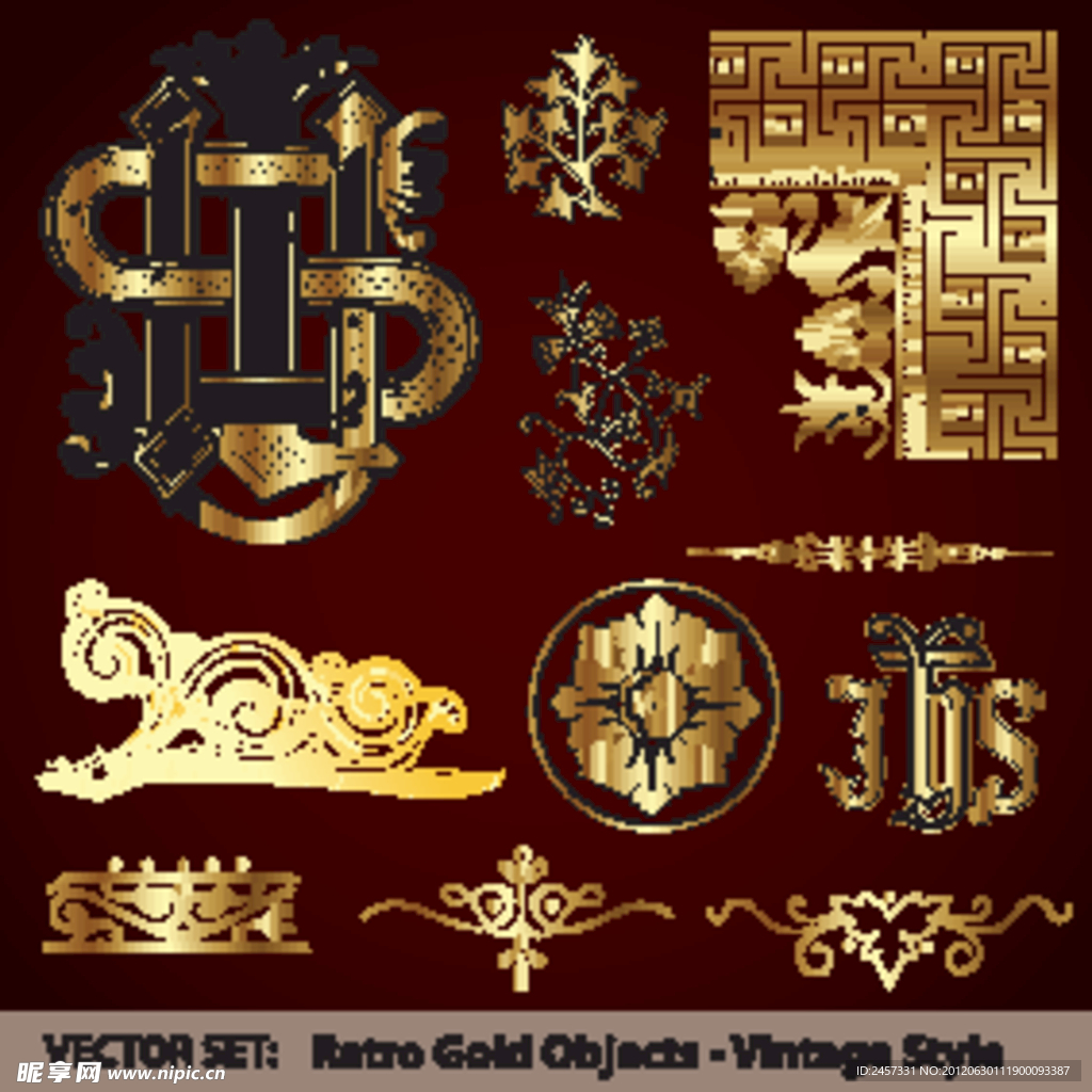 金色欧式花纹