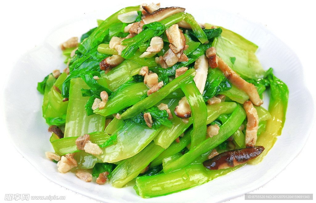 肉沫野菌小白菜