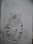 儿童画素描画老虎