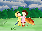 雨伞小孩