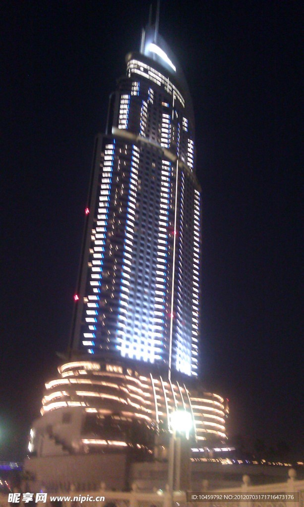 阿联酋迪拜游迪拜塔夜间景观（非高清）