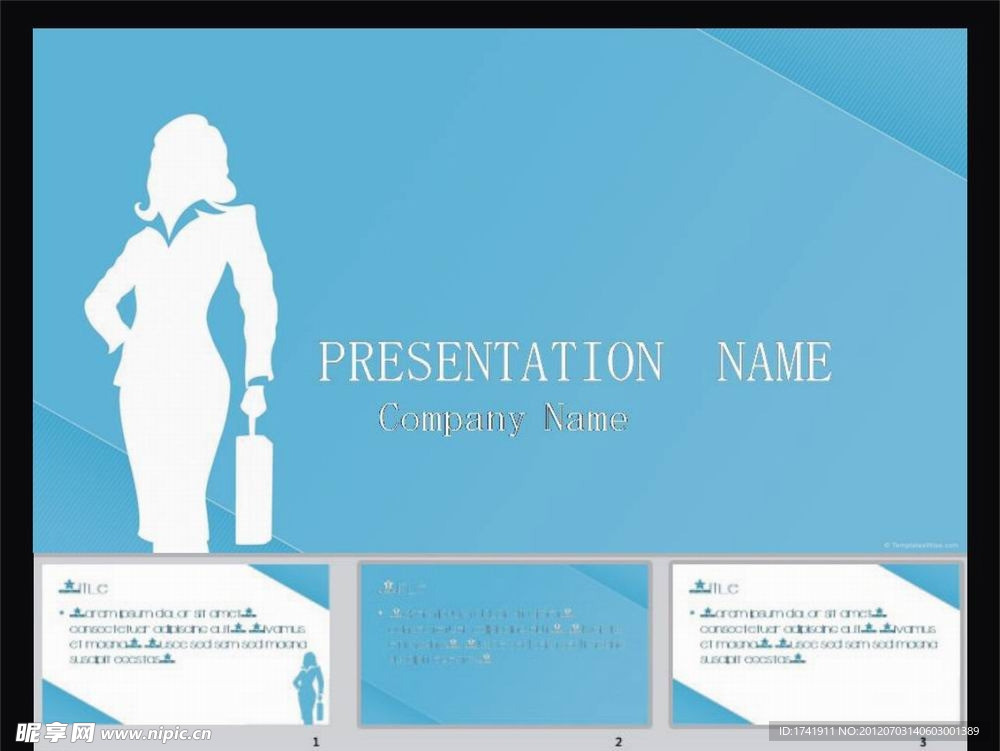 商务女生ppt模板下载