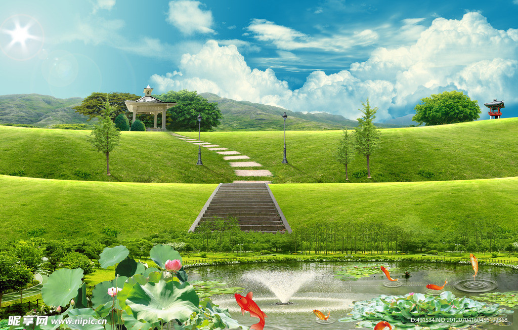 公园池塘