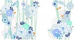 植物鲜花小鸟背景