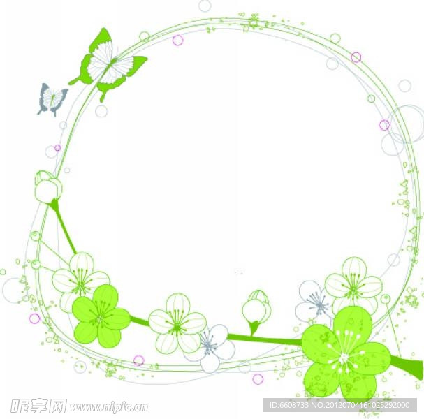花朵绿叶背景