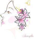美女鲜花背景