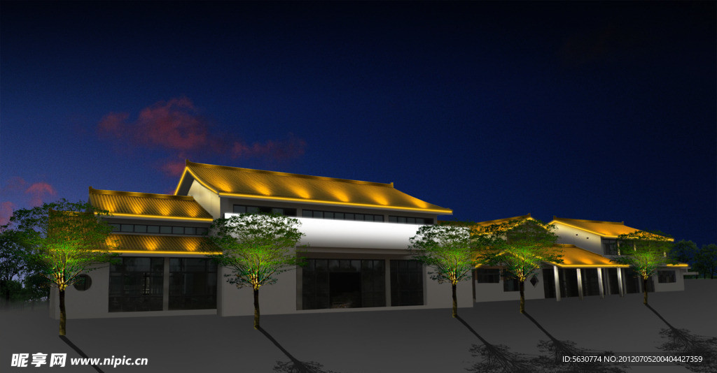 建筑夜景亮化效果图