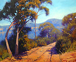 油画 山路