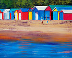油画 海滩小屋