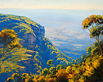 油画 山间风光