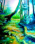 油画 森林