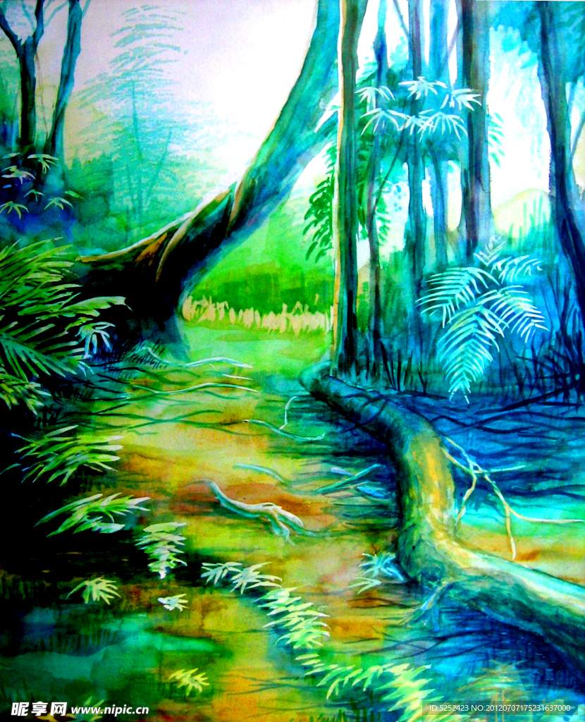 油画 森林