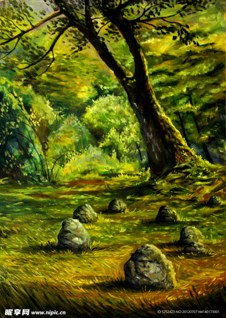 油画 森林一角