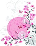 鲜花蝴蝶背景