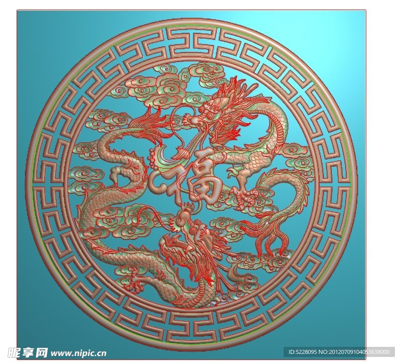 双龙戏福