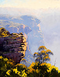 油画 山崖