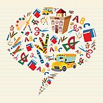 学校学生用品对话泡泡