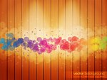 七彩动感圆点 木纹木板