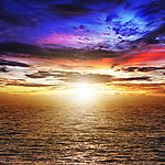 夕阳海边美景
