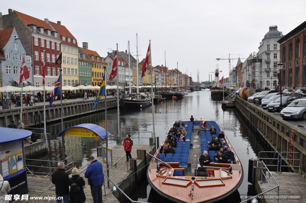 Copenhagen 哥本哈根的岸边游船