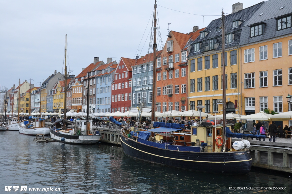 Copenhagen 哥本哈根的岸边游船