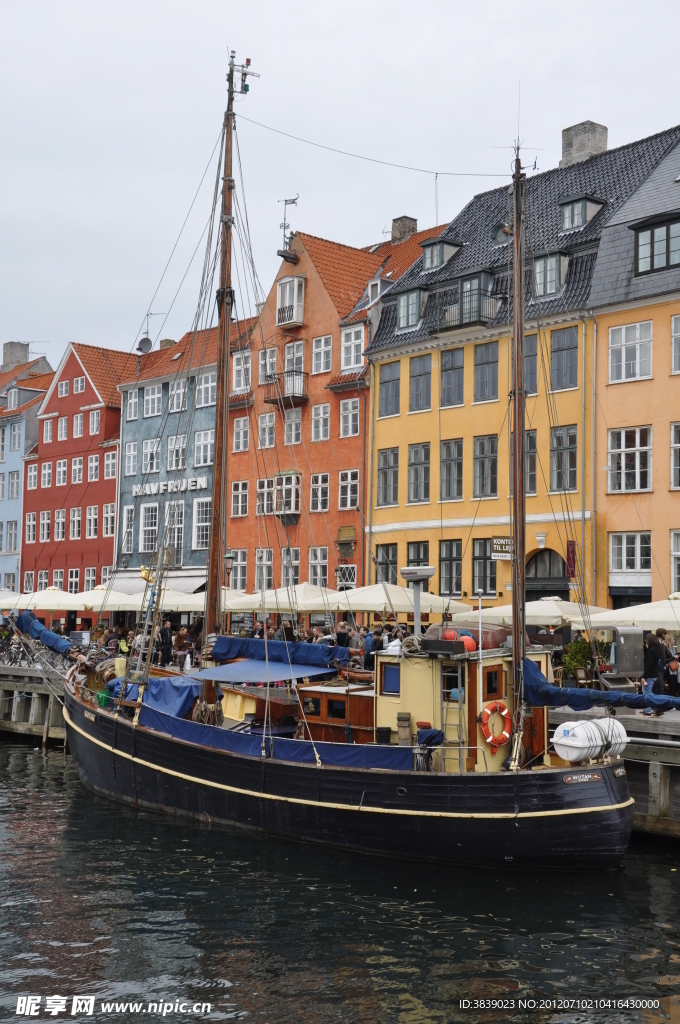 Copenhagen 哥本哈根的岸边游船