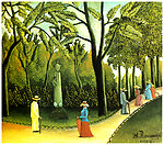 公园风景油画
