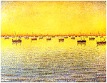 海上风景点彩油画