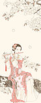 仕女图移门图