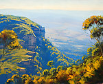油画 山间风光